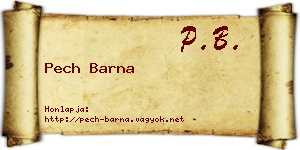Pech Barna névjegykártya